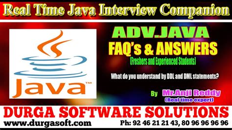 Java Interview Companionadv Java What Do You Understand By Ddl And Dml Statements Youtube