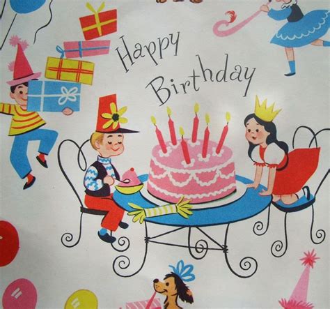 Vintage Birthday Party Wrapping Paper Vintage Birthday Parties