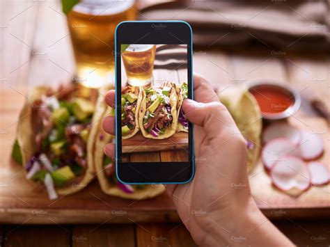Food Selfie With Tacos Food Images Creative Market