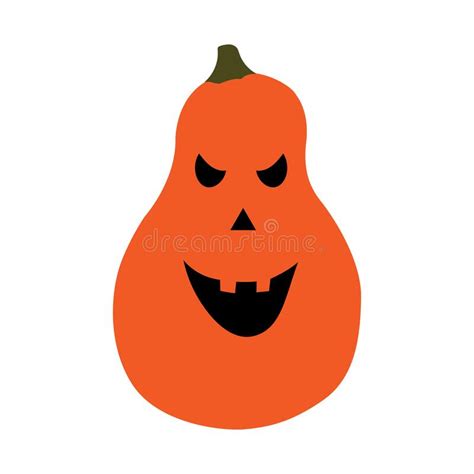 Happy Halloween Pumpkin Vector Illustration Isolated On White