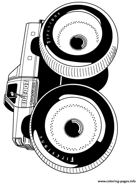 Download Huge Tires Monster Truck Bigfoot Coloring Pages Printable