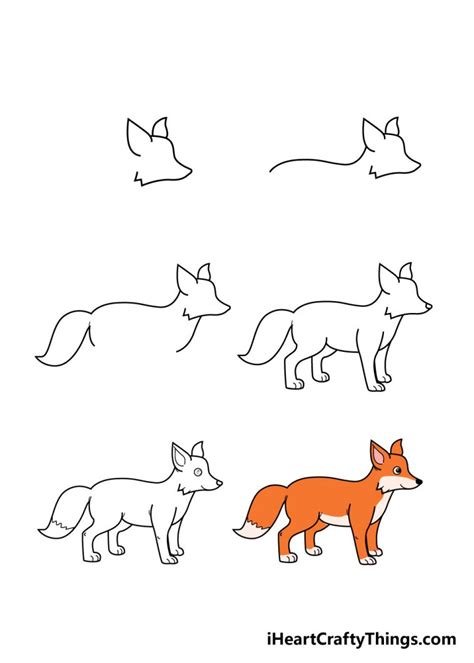 Fox Drawing How To Draw A Fox Step By Step
