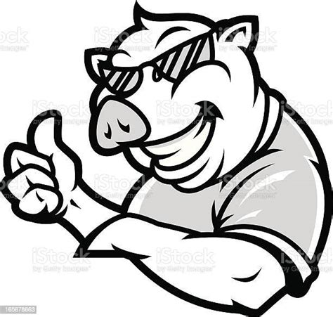 Cool Guy Pig Bampw Stock Illustration Download Image Now Cartoon