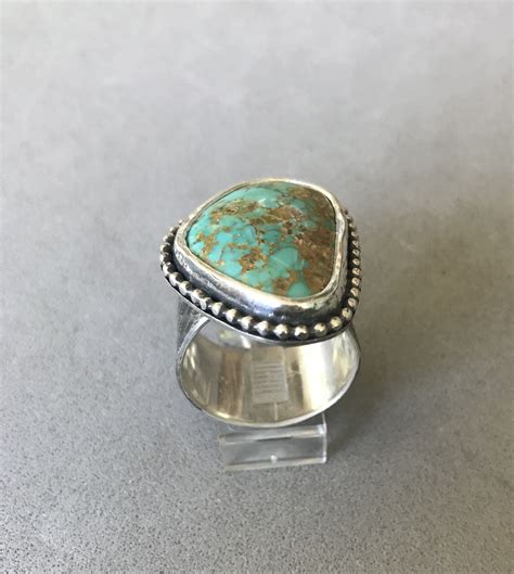 Large Royston Turquoise Ring Turquiose Turquoise Ring Silver Royston