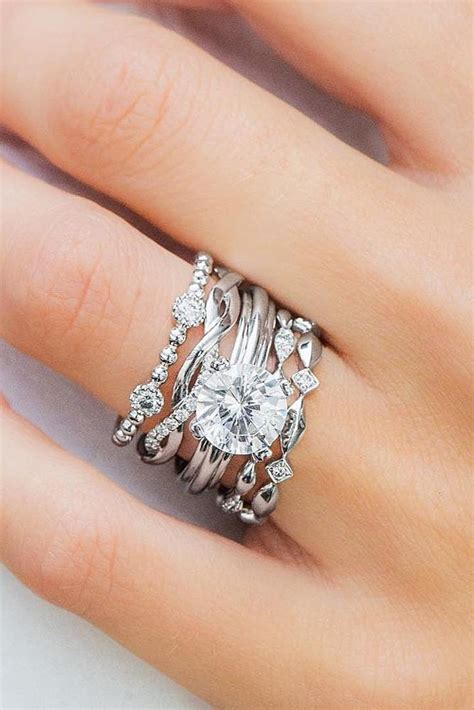 Specializing in antler wedding bands, wooden wedding bands, custom engagement rings i got a custom ring done for my future hubby. 18 Best Stackable Wedding Rings Set - More Rings More Shine