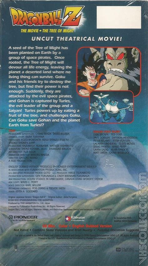 Funimation dubbed the saga of goku in conjunction with blt productions ltd. Dragon Ball Z: The Tree of Might | VHSCollector.com