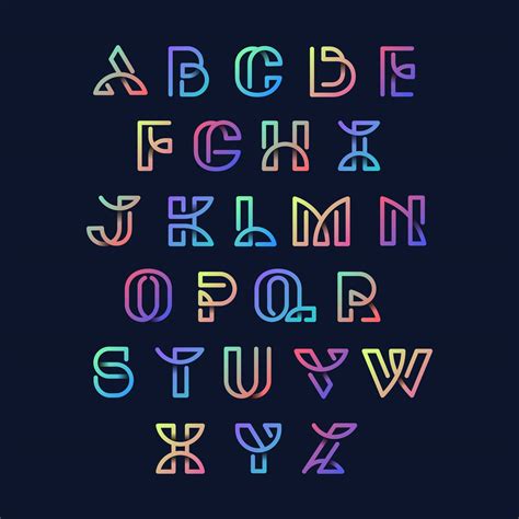 Colorful Retro Alphabets Vector Set Download Free Vectors Clipart