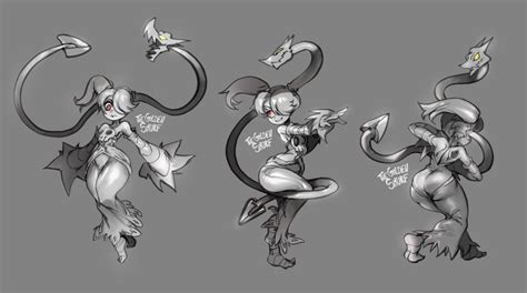 The Golden Smurf Squigly Skullgirls Skullgirls Highres 1girl Ass Breasts Closed Mouth