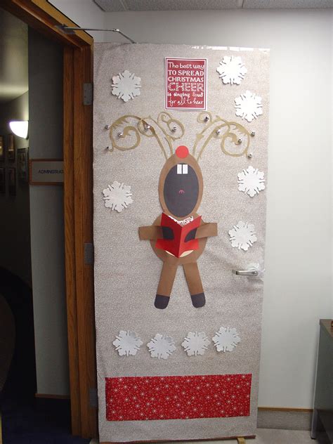 Christmas Door Decoration At Office 2012 Christmas Crafts Pinterest