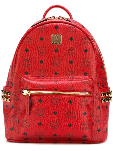 Small Red Mcm Backpack