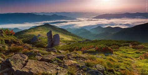 Carpathian Mountains Ukraine Carpathian Mountains Wilderness Sunrise