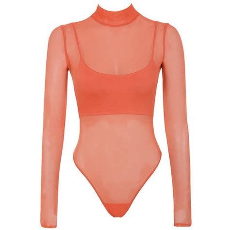 hottie orange mesh bodysuit and bralet mistress rocks 49 liked on polyvore feat… sheer