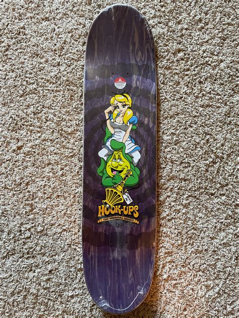 Original Hook Ups Alice In Wonderland 2 Skateboard Deck Rare
