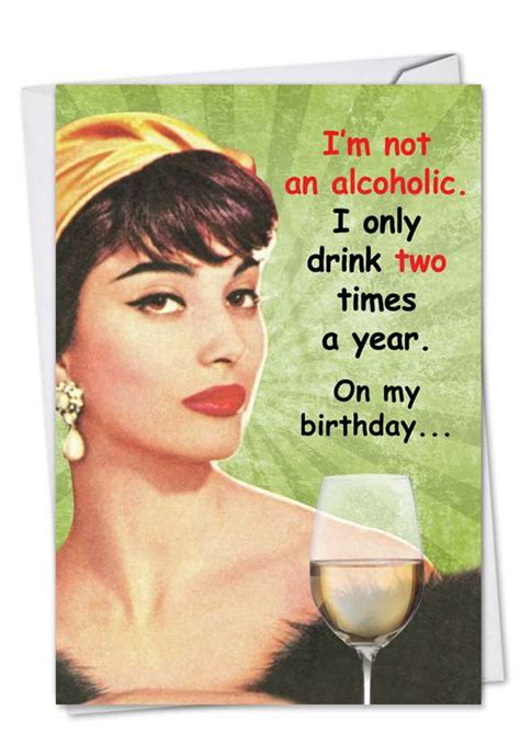 Drink Two Times A Year Funny Birthday Card