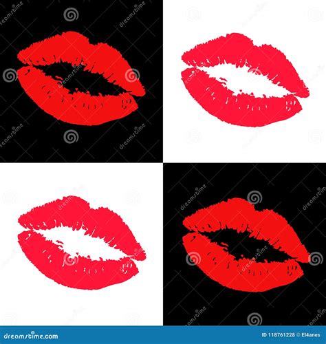 Lipstick Kiss Vector Illustration Stock Vector Illustration Of