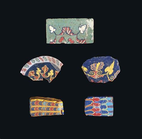 Two Egyptian Mosaic Glass Daimon Head Inlays Auctions And Price Archive