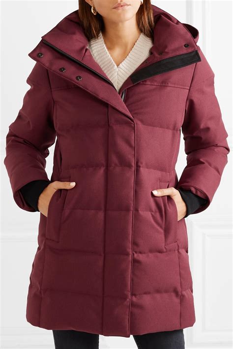 Canada Goose Goose Annecy Hooded Quilted Shell Down Coat In Burgundy Red Lyst