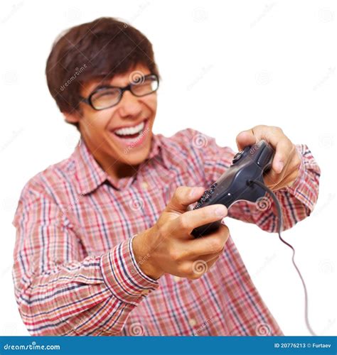 Happy Teen Play Video Game Stock Image Image Of Entertainment 20776213