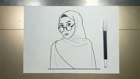how to draw hijab girl in 5 minutes youtube
