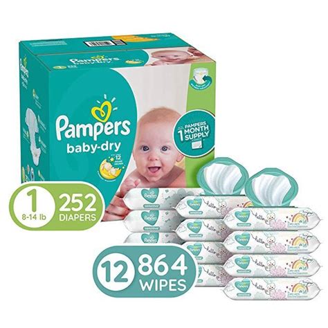 Diapers Newbornsize 1 252 Count 8 14 Lb Pampers Sensitive Water