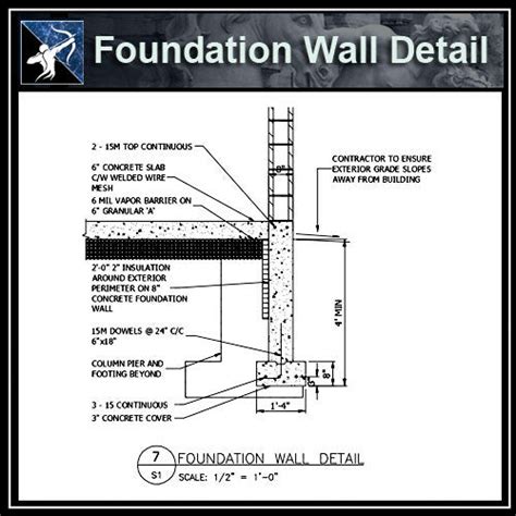 ★free Cad Details Foundation Wall Detail