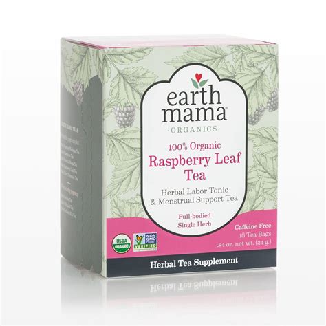 Organic Raspberry Leaf Tea Earth Mama Organics 16 Bags Box