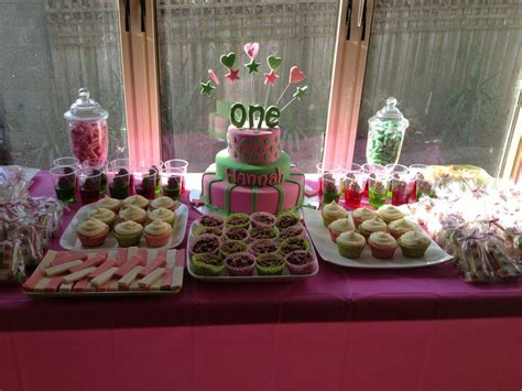 Pink And Green First Birthday Party 1st Birthday Parties Birthday Ideas