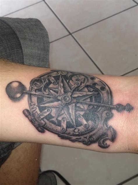 Steampunk Compass Tattoos Grey Ink Tattoo Compass Tattoo