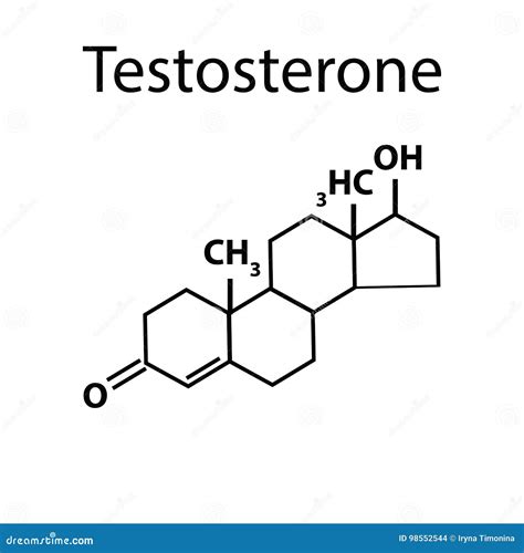 Testosterone Male Sex Hormone Androgen Molecule Atoms Are Represented