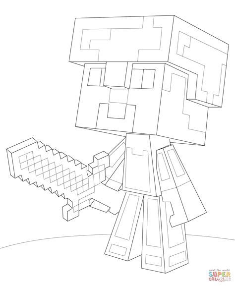 Free Minecraft Coloring Pages Steve Download Free Minecraft Coloring