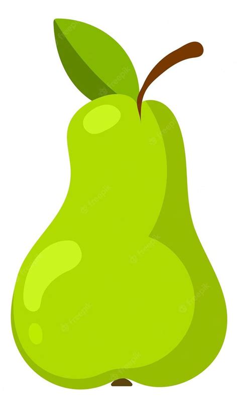 Icono De Pera Verde Fruta Fresca Dulce En Estilo De Dibujos Animados