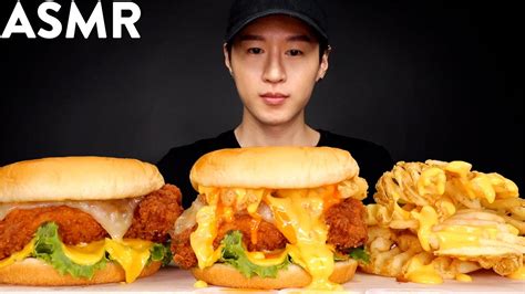 ASMR CHEESY BUFFALO CHICKEN SANDWICH MUKBANG No Talking EATING SOUNDS Zach Choi ASMR YouTube