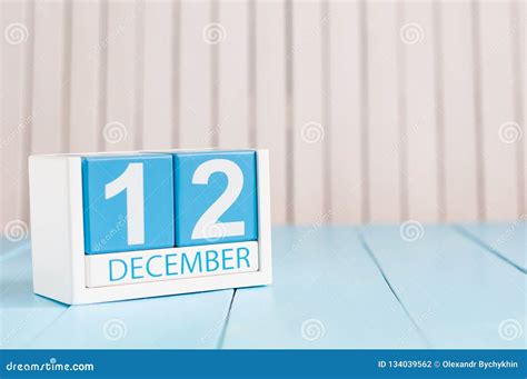 December 12th Day 12 Of Month Calendar On Wooden Background Winter