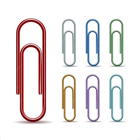 Premium Vector Set Of Colored Paper Clips Isolated