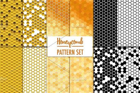 12 Honeycomb Pattern Set Honeycomb Pattern Honeycomb Graphic Patterns