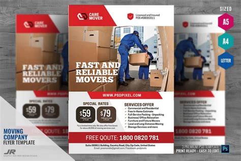 15 Free Moving Company Flyer Template Psd Graphic Cloud