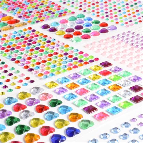 3d multi color self adhesive crystal rhinestone diamond jewel craft sticker gem stickers sheet