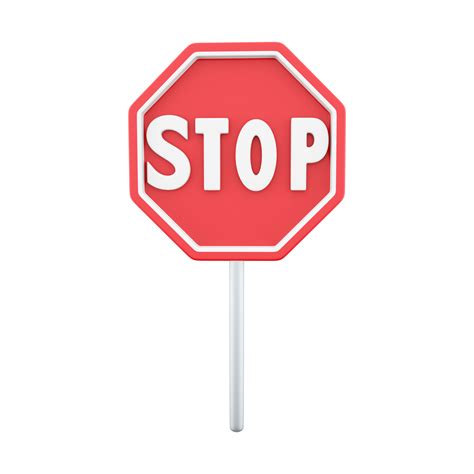 Free 3d Render Red Stop Sign The Concept Of Warning 3d Render Stop