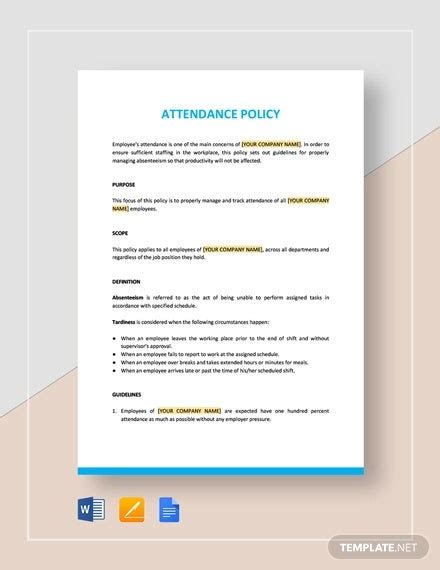 13 Attendance Policy Templates Free Pdf Format Download