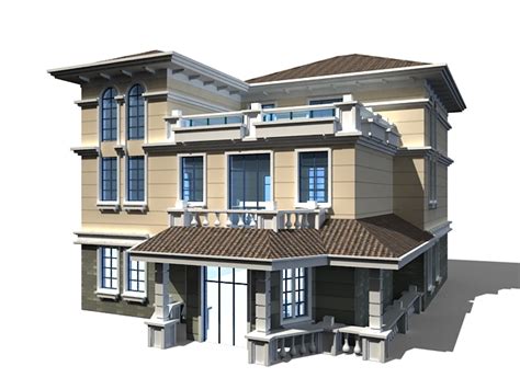 Modern Chinese House 3d Model 3ds Max Files Free Download Modeling