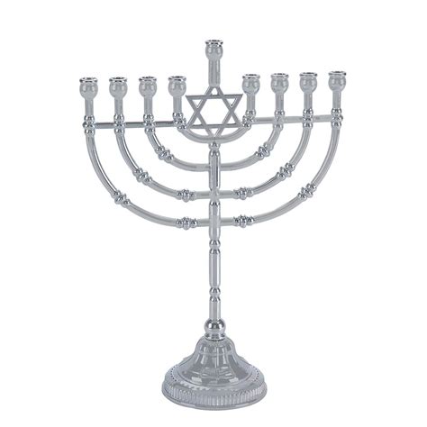 Polished Pewter Traditional Style Menorah