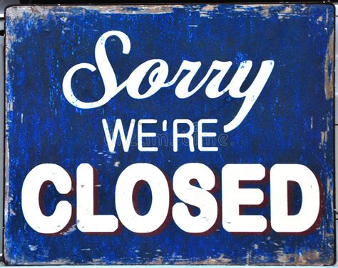 Sorry We Re Closed Sign Stock Image Image Of Retrostyled