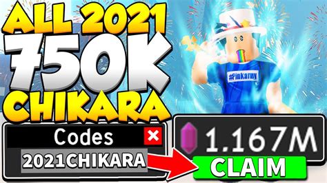 All 2021 750k Chikara Codes In Anime Fighting Simulator Roblox Gà