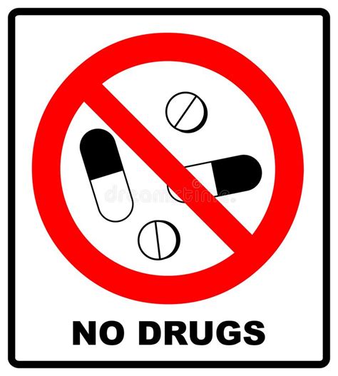 No Pills Sign, Isolated On White Background, Vector Illustration Isolated On White Background ...