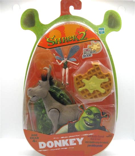 Shrek 2 Donkey With Kick Action Figure With Fairy Waffle Base 2004
