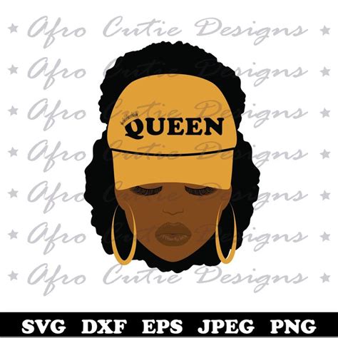 Gold Cap Queen Woman African American Afro Woman Svg Etsy African