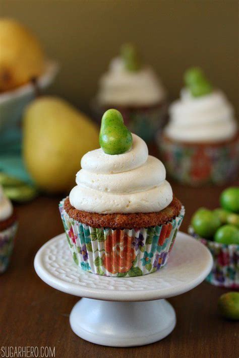 Pear Cupcakes With Honey Buttercream SugarHero Com Fruity Desserts
