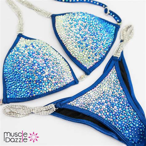 Blue Ombre Competition Bikini Impecable Crystal Blending