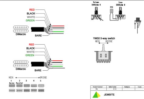 Strat hh wiring diagram source: 2 Dimarzio Humbuckers, 5 way switch wiring HELP!! - Jemsite