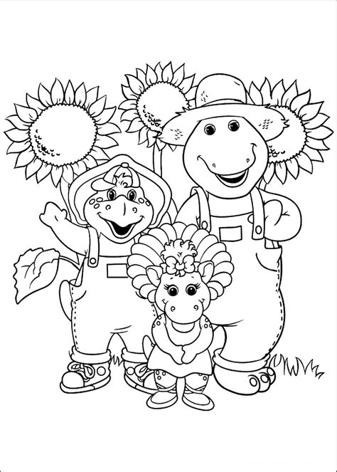 Barney and friends coloring pages flowers kids printable barney. Barney Coloring Pages